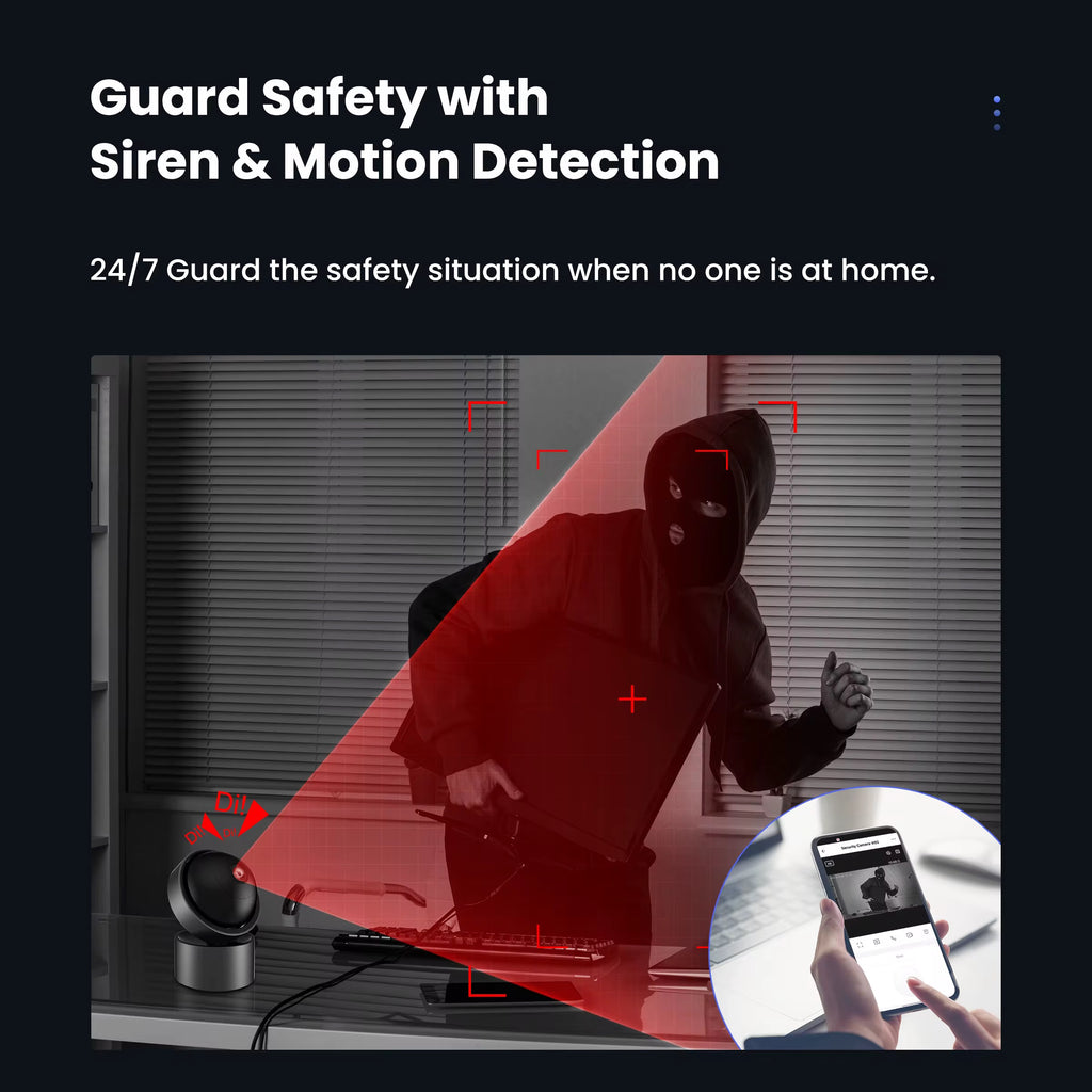 EcoWatt™ 3MP Smart Indoor Security Camera with Night Vision & 2-Way Audio